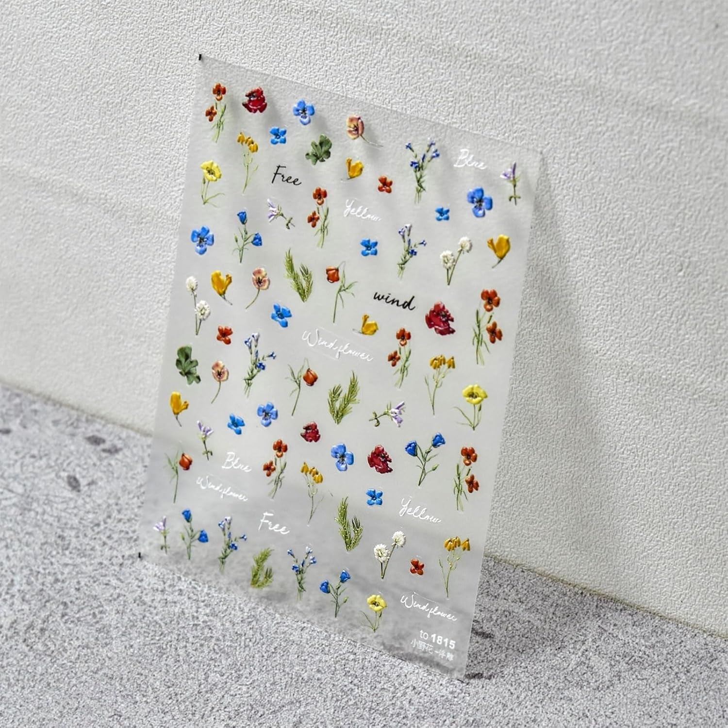 JMEOWIO 3D Nagelsticker Bunte Blumen Nail Art Sticker Selbstklebend Nagelaufkleber 5D Stereoskopisch Frühlings Sommer Blumen Dekoration Nageldesign Zubehör 2 Blatt