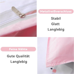 Fekohipy Bettwäsche 135X200 Mädchen Einhorn Kinderbettwäsche Rosa 3D-Druck Mikrofaser Regenbogen Kinder Bettbezug Mit Reißverschluss Und 1 Kissenbezug 80X80Cm 2-Teilige Kinderbettwäsche-Set Naty Shop