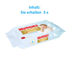 Chusteczki dla niemowląt Huggies Pure Extra Care Sensitive, 99% wody, bez plastiku i bez substancji zapachowych