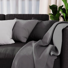 Soleil D'Ocre Adele Plaid, wyrzucony z fotela, Polycoton, szary, 140 x 200 cm Łóżka i koce Besuche den Soleil d'ocre-Store szary 140 x 200 cm