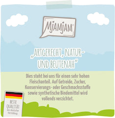 MjAMjAM - Hrană umedă premium pentru pisici - Pungă compresibilă - DUO cu carne de vițel și hering rafinate, pachet de 12 (12 x 125g), fără cereale