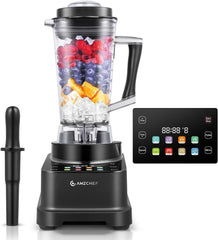 Blender AMZCHEF, 8 inteligentnych menu i 10 prędkości, ekran dotykowy LCD Kitchen Naty Shop Schwarz