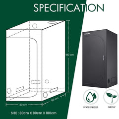 Namiot do uprawy 80x80x180 cm Namiot do uprawy ze zdejmowaną wodoodporną tacą bazową Idealny rozmiar do hydroponiki