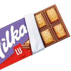 Milka LU – Alpejska czekolada mleczna z chrupiącymi ciasteczkami LU – 87g