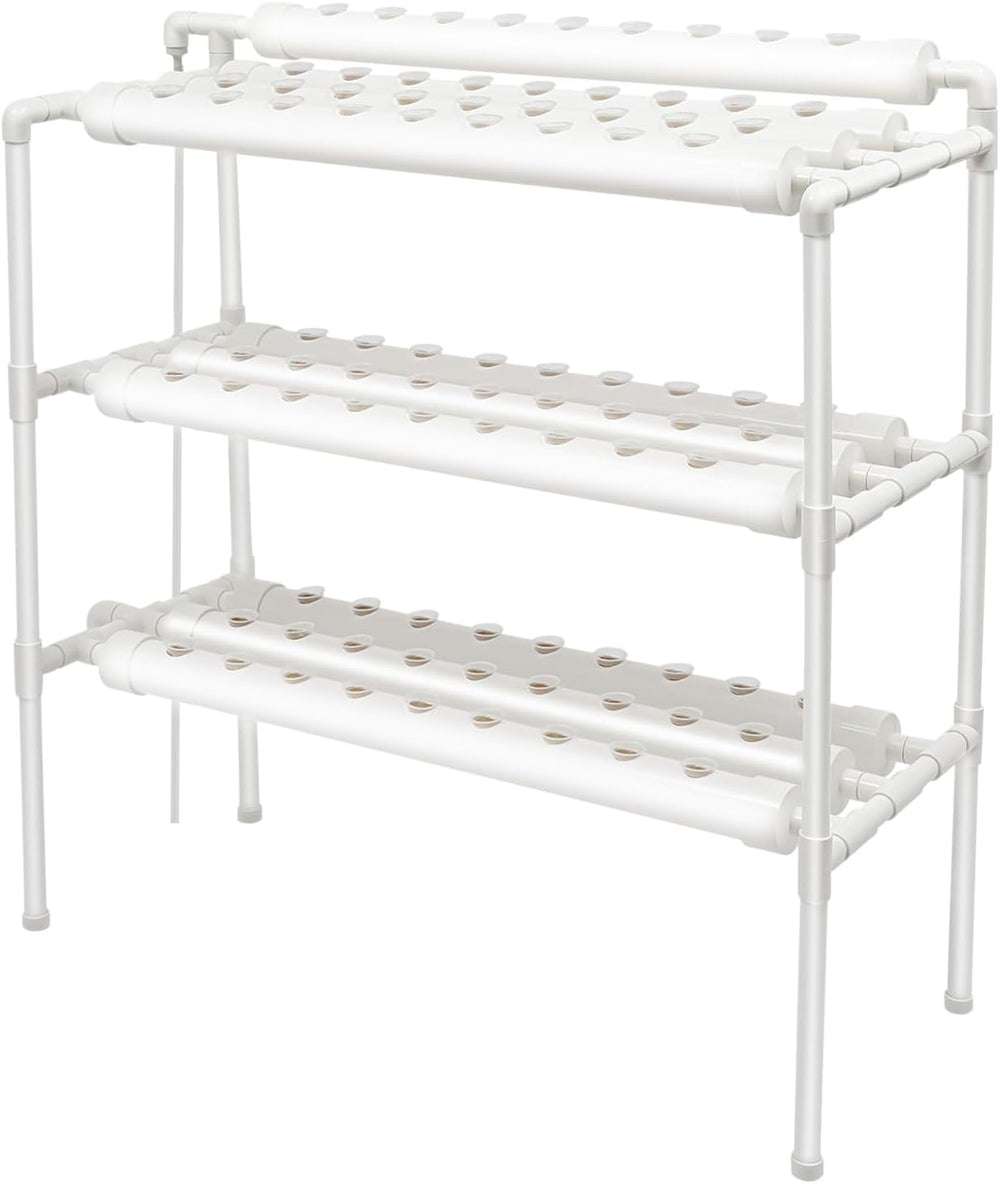 3-warstwowy zestaw do uprawy hydroponicznej z 90/108 miejscami do sadzenia i pompą wodną, systemy do uprawy bezglebowej z PCV, zestawy do uprawy hydroponicznej do warzyw i owoców (108 stanowisk do sadzenia)