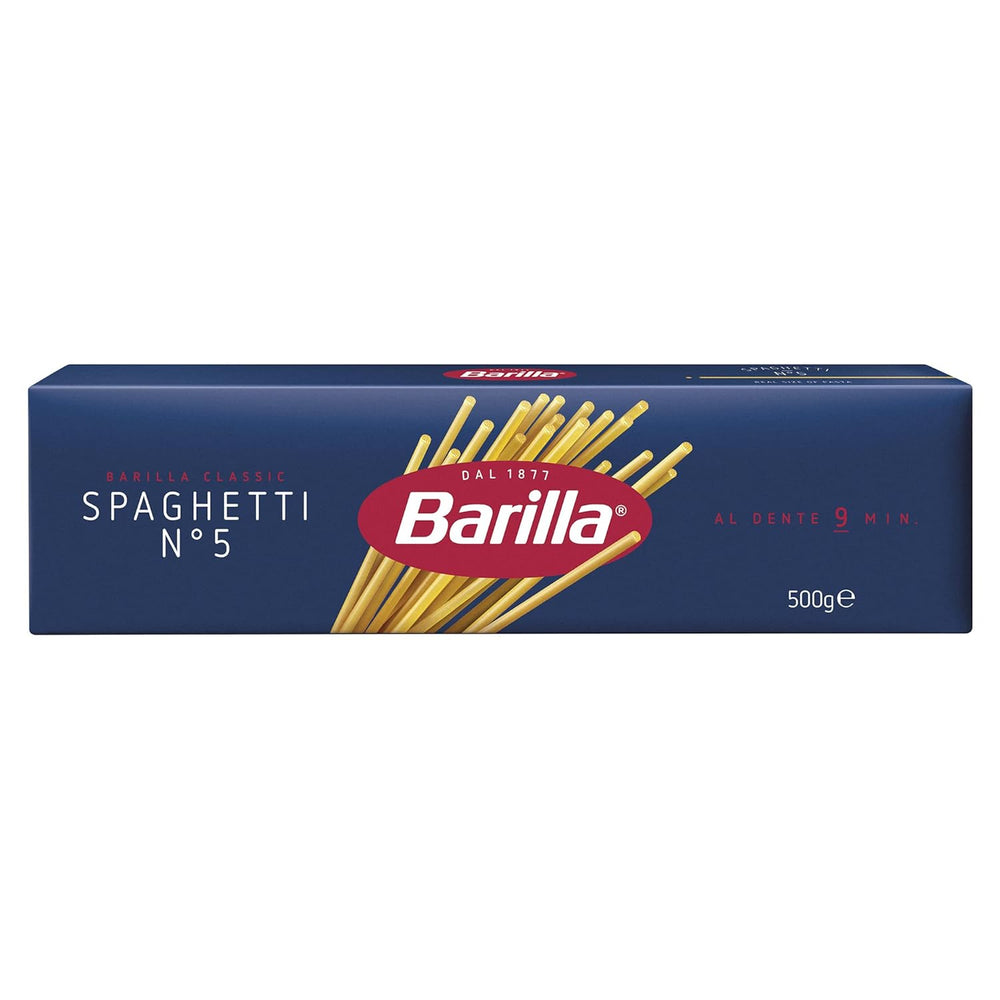 Barilla Pasta Klassische Spaghetti n.5 aus wysokiej jakości Hartweizen immer al dente, (1 x 500 g), geschmacklos