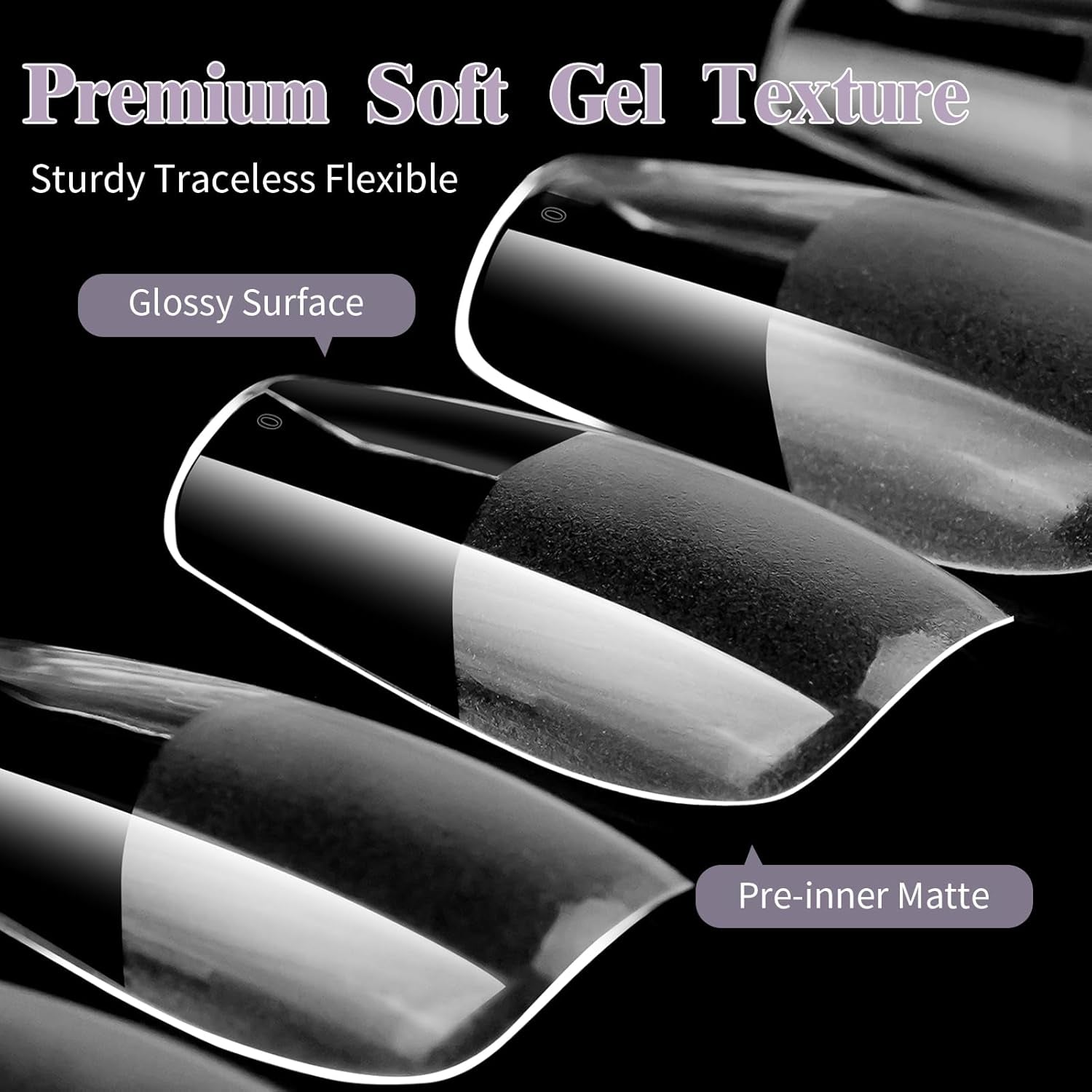 Unghii false scurte, model balerină, 120 bucăți, pentru lipire, 12 dimensiuni, unghii artificiale scurte, gel moale, acoperire completă, vârfuri de unghii pentru unghii cu gel scurte, S