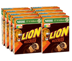 Nestlé LION WildCrush Płatki śniadaniowe z czekoladą i karmelem, 8 opakowań (8 x 360 g)