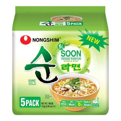 NONGSHIM - Soon Veggie Ramyun Makaron błyskawiczny - 6 x 112g - Opakowanie zbiorcze