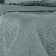 Ameliahome Narzuta z pomponami 220X240 cm Dwustronna narzuta Pikowanie ultradźwiękowe Poliester Meadore Grey Łóżka i koce Besuche den AmeliaHome-Store