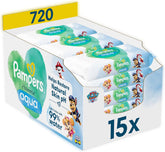 Pampers Harmony Aqua Chusteczki dla niemowląt Paw Patrol 15 sztuk 48 chusteczek 720 chusteczek dla niemowląt pomaga przywrócić naturalną równowagę pH skóry Lekki balsam 99% wody