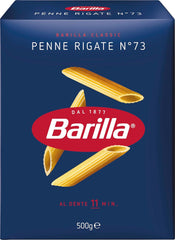 Makaron Barilla Klasyczny Penne Rigate Nr. 73 z wysokiej jakości pszenicy durum, zawsze al dente (1 x 500 g)