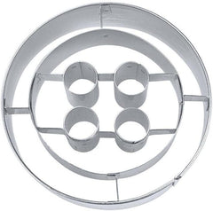 Formă de biscuiți cu nasturi în relief în formă de casă, oțel inoxidabil, argintiu, 5 cm