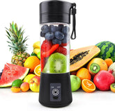 Mikser Smoothie Maker Tragbarer Entsafter: 380Ml Standmixer Persönlicher Shaker Proteinshake Mit 6 Edelstahlmesser Tragbar-Bpa-Freie Mit Usb-Mixbecher Für Shakes,Saftoutdoor,Schwarz Bucatarie Naty Shop