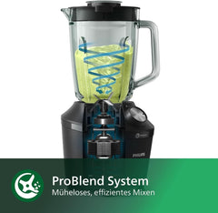 Mikser stojący i ekspres do smoothie Philips – 600 W, 2-litrowy becher, aplikacja Homeid, 2 Geschwindigkeitsstufen + funkcja impulsowa, Problend, funkcja kruszenia lodu (HR2291/41) Kuchnia Naty Shop