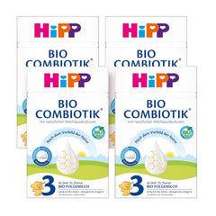 HiPP 3 Organic Combiotik (4 x 600g), mleko następne od 10 miesiąca życia, z naturalnymi kulturami kwasu mlekowego, witaminami C i D, GOS, Omega-3 (DHA, ALA), najwyższej jakości organicznej