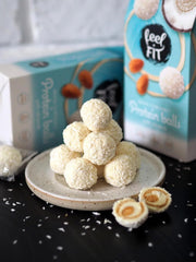 Praline de cocos fără zahăr cu migdale, feel FIT, fără zahăr adăugat, 17% proteine, 63 g