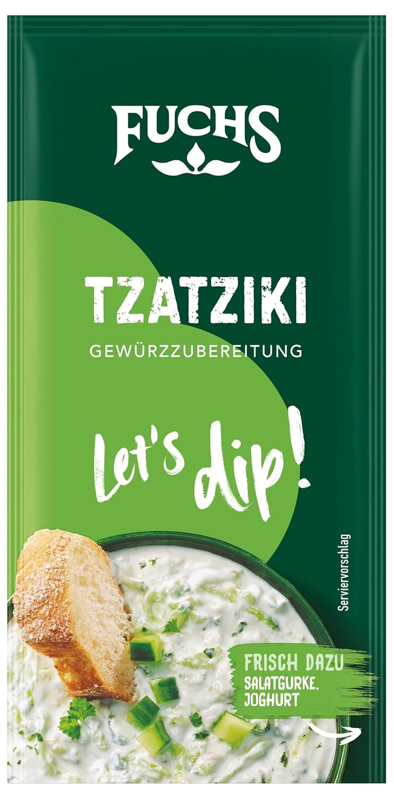 Fuchs Gewürze – Zanurzmy się! Tzatziki Gewürzzubereitung, Gewürz für die Zubereitung von griechischem Tzatziki, 10 g w torebce