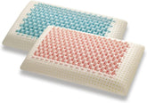 Marcapiuma - Pereche de perne de susținere a gâtului cu memorie - Miss & Mister - Parte ultra respirabilă - 100% acoperire din bumbac - Ortopedică - Pernă Visco Pillow Memory Foam - PRODUS MEDICAL - Fabricat în Italia Perne standard Naty Shop Titlu implicit