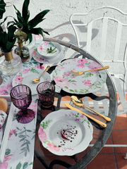 Set de veselă Wildrose cu 18 piese pentru 6 persoane, porțelan floral