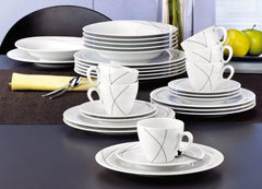 Seltmann Weiden 001.706904 Set de veselă combinat Trio Highline, 30 de piese, 36,5 x 31,2 x 36,9 cm, Alb