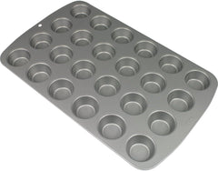 CSB111 Antihaftbeschichtete Mini-Muffinform Mit 24 Löchern Aus Karbonstahl, Edelstahl, Silver, 39.4 X 24.6 X 2.1 Cm Matrite si tavi pentru copt Naty Shop