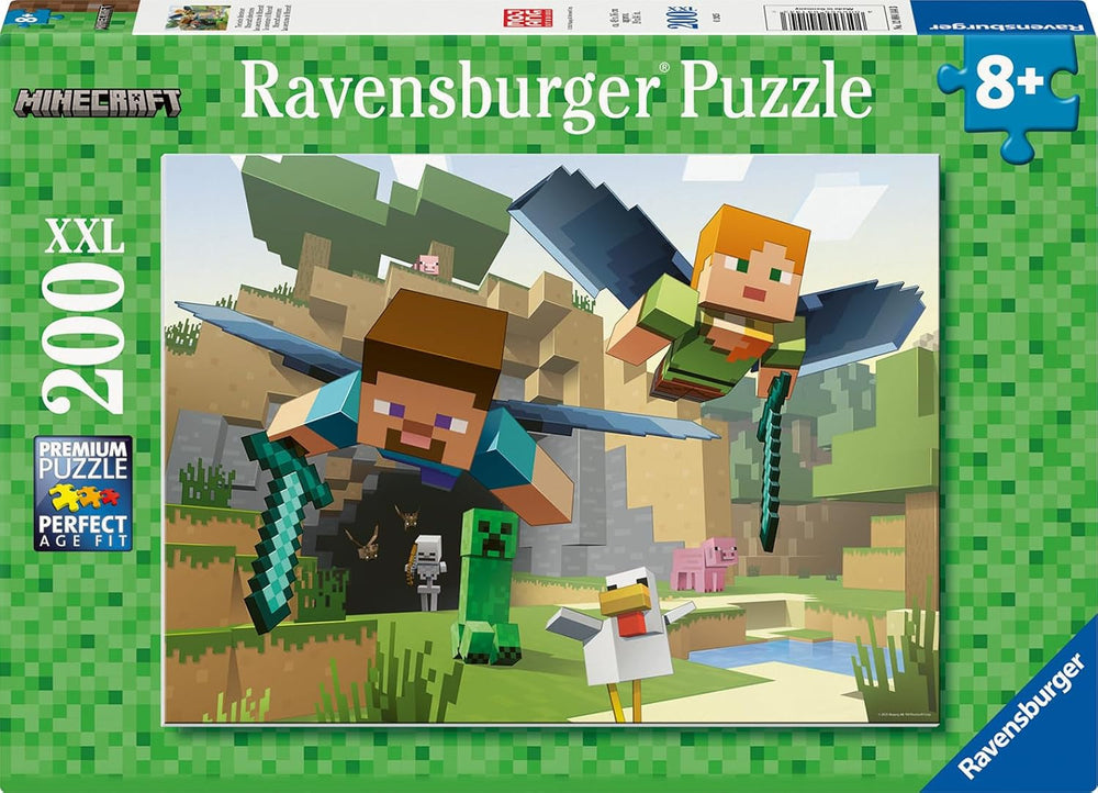 Puzzle pentru copii Ravensburger - 12004144 - Minecraft - Puzzle Minecraft pentru copii de la 8 ani, cu 200 de piese în format Xxl, Cadouri Minecraft Puzzle Naty Shop Titlu implicit
