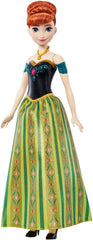 Păpușa Mattel Disney Frozen Singing Anna - fragment de cântec de 30 de secunde, ținută clasică de castel, fustă moale detașabilă, păr pieptănabil, pentru copii cu vârsta de 3 ani și peste, versiune germană, HMG41