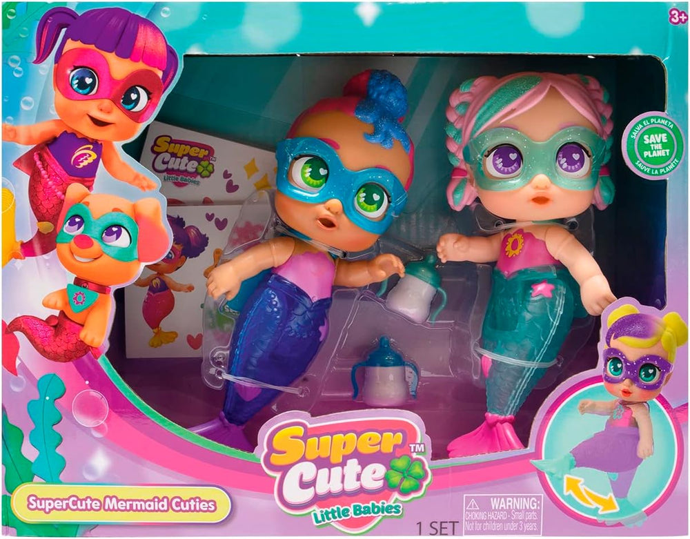 Super niedliche Mini-Sirenen Kala und Gabi 12 cm hoch mit beweglichen Schwänzen, zum Spielen im und aucher des Wassers (64320046)