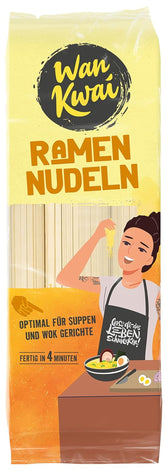 Tăiței Ramen Wan Kwai 300g – Aromă autentică pentru bucătăria asiatică. Versatili, rapid de preparat, ingrediente de înaltă calitate. Ideali pentru supe și mâncăruri la wok.