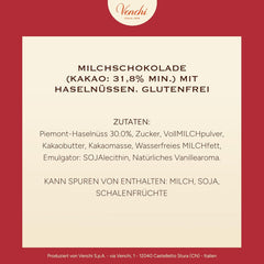 Venchi, Brutto&Buono, Tabletă de ciocolată cu lapte făcută manual cu „alune de pădure Piemont” în formă de brad, 200 g, fără gluten, Colecție de Crăciun în ediție limitată, Idee de cadou