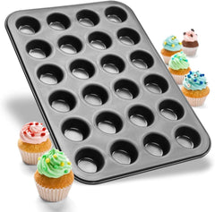 Zenker 6541 Black Metallic 24Er Mini-Muffinform – Antihaftbeschichte Für Perfekte Mini-Muffins, Ø 4,5 cm, Made in Germany Formy i blachy do pieczenia Naty Shop