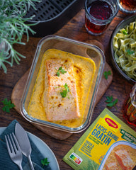 MAGGI Fix für Lachs-Sahne Gratin, Würzmischung, mit natürliche Ingredient*, für 2 Porcje, 1 opakowanie (1 x 26 g)