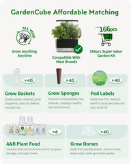 166-częściowy zestaw kapsułek hydroponicznych: zestawy do uprawy dowolnych roślin — w tym gąbki do uprawy, kopuły do uprawy, etykiety na żywność dla roślin A&B — akcesoria hydroponiczne dla większości