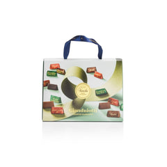 Zestaw upominkowy Venchi - Borsina Gianduiotti, z różnymi czekoladkami Gianduiotti, w tym „Orzechy laskowe Piemontu”, 150g, bezglutenowy, bez sztucznych barwników, bez konserwantów, pomysł na prezent