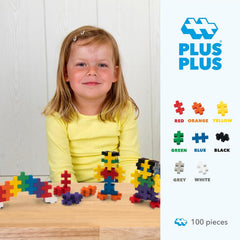 Plus-Plus 9603210 Geniales Konstruktionsspielzeug, Open Play Big Basic Mix, zestaw Bausteine, 100 sztuk, Mehrfarbig, Mehrfarbig