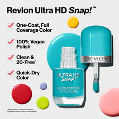 Lakier do paznokci Revlon Ultra HD Snap, długotrwała formuła wegańska, szybkoschnący i pełne krycie w jednej warstwie, kolor (8 ml), czerwono-czarny (014), unisex