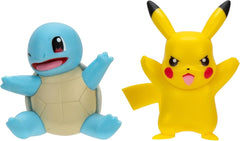 Pokémon PKW3586 - Zestaw figurek bitewnych - Pikachu i Schiggy Oficjalne szczegółowe figurki Każda figurka po 5 cm Naty Shop Pikachu i Schiggy