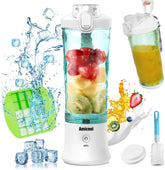 Mikser Smoothie Maker to Go, Mini Standmixer Tragbar Mit 6-Klingen Edelstahl, Enstafter Mit Reisedeckel, Przenośny blender USB Elektrisch 600Ml Butelka, Mikser Shaker Slushy Maker Wasserdichter Bucatarie Naty Shop