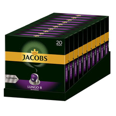Kaffeekapseln Lungo Intenso, Intensität 8 von 12, 200 Nespresso®* kompatible Kapseln, 10 x 20 Getränke & Kapseln Lungo Intenso, Intensität 8, 100 Nespresso®* 10er Pack, 10 x 10 Getränke