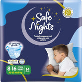 Safe Nights Boy, pieluszki na noc, różne rozmiary Matka i Dziecko Naty Shop Boy rozm. L (14 sztuk)