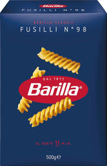 Barilla Pasta Classic Fusilli nr 98 z wysokiej jakości pszenicy durum, zawsze al dente, Chili, Spaghetti, Fusilli, Penne, włoski, 500g