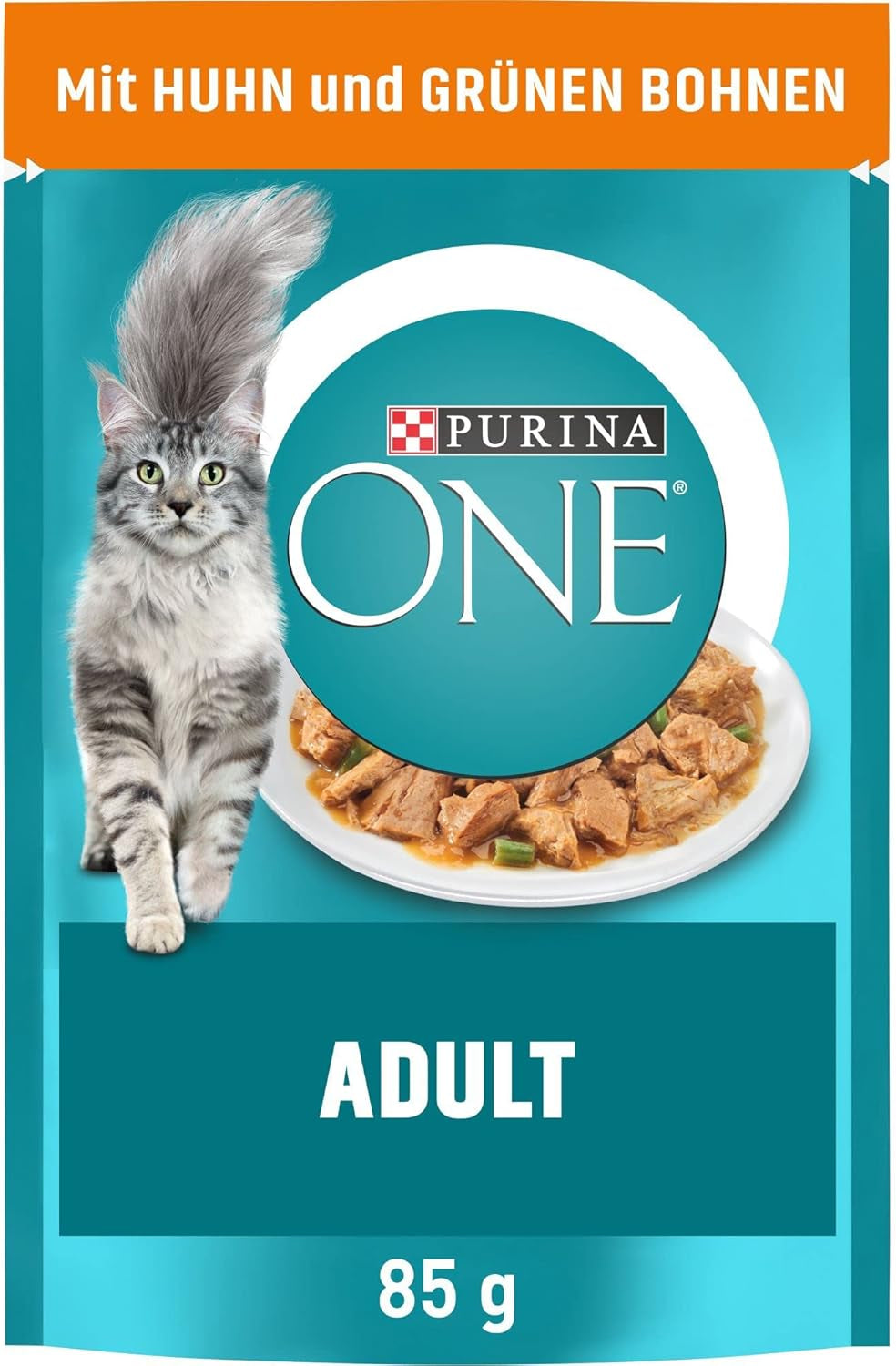 Hrană umedă pentru pisici PURINA ONE Adult, bucăți fragede în sos cu pui, pachet de 26 (26 x 85g)