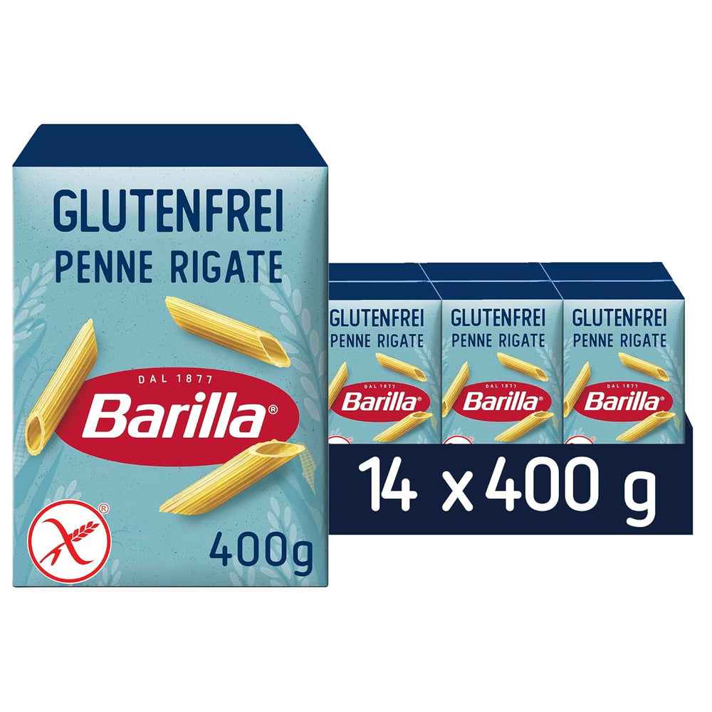 Barilla Penne Rigate bezglutenowy makaron z pysznej kukurydzy i ryżu - idealny dla osób z celiakią lub nietolerancją glutenu (14 x 400g)