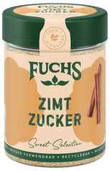 Fuchs Gewürze - Zimt Zucker - Klassisches Gewürz für Milchreis, Pfannkuchen oder Wafeln - aus natürliche Składnik - 100 g w wiederverwendbarer, recyclebarer Dawka