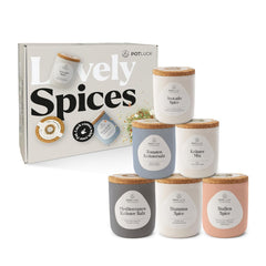 Potluk | Zestaw 6 miłośników sałatek | Gewürzmischungen im Keramiktopf | Wegańskie, bezglutenowe i z naturalnymi składnikami