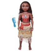 Disney Princess Moana 80 cm Lalka do zabawy marki Jakks Pacific Ruchoma lalka ze szczotką do czesania falowanych loków Sukienka inspirowana filmem Odpinany naszyjnik Naty Shop Dolls Domyślny tytuł