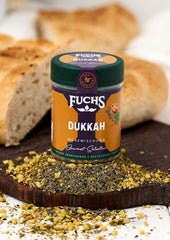 Fuchs Gewürze Gourmet Selection Naher Osten-Afrika – Dukkah Gewürzmischung, nachfüllbarer Gewürz Mix, zum Verfeinern von Fisch und Lamm, wegańskie, 50 g
