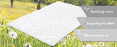 Lekka kołdra letnia Traumnacht 155X220 cm, kołdra antyalergiczna, specjalnie na lato, z wygodnym miękkim pokrowcem z mikrofibry, posiada certyfikat Oeko Tex, wyprodukowana zgodnie z niemieckimi standardami jakości. Kołdry i kołdry Naty Shop