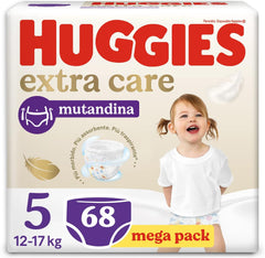 Pieluchy Huggies Extra Care, ultrachłonne, rozmiar 5 (12-17 kg), 68 sztuk
